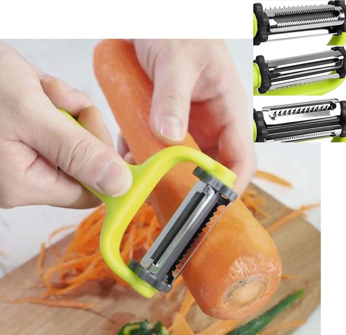 Dunschiller - Aardappelschiller - Fruitschiller - Mesje - 3-in-1 - Multitool - Schiller - Rasp - Rasper
