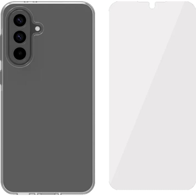 BlueBuilt Back Cover Samsung Galaxy A56 Transparant + Screenprotector Glas