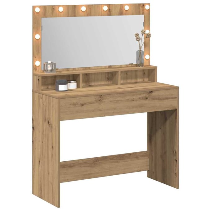 vidaXL - Kaptafel - Artisan - Eiken - 100 - x - 41 - x - 135 - cm - Bewerkt - hout