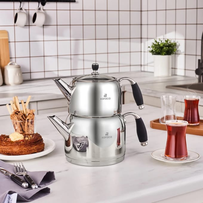Karaca Stella - RVS Theepot - 2L + 1L – Inductiegeschikt