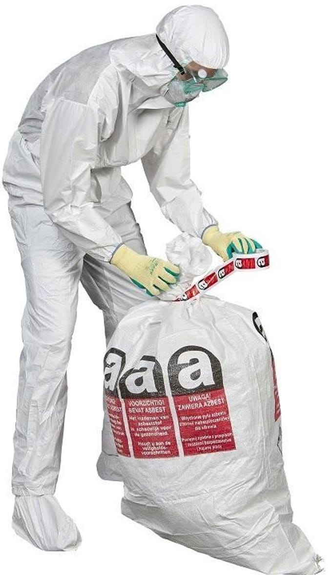 100x | Asbestzak met dubbele binnenzak 80x120cm | 25KG 80L