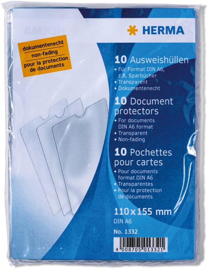 HERMA ID-kaart hoes, PP, enkelvoud, 0,14 mm, 110 x 155mm, 10 st.