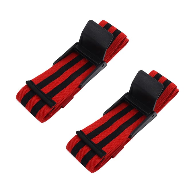 2 Stuks Fitness Occlusietraining Band Bloedstroombeperking Training Wrap voor Spieropbouw black