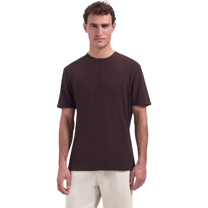 No Excess T-shirt crewneck crinkle dark brown