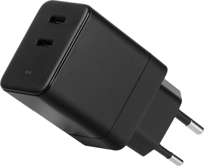 35w Power Adapter usb-C - Oplader - 2 usb C Poorten - 20w 18w 30w 35w - Usb-C Snellader