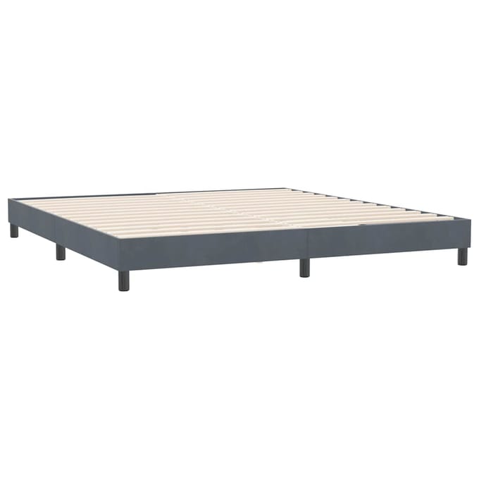 vidaXL - Boxspring - zonder - matras - fluweel - donkergrijs - 180x210 - cm
