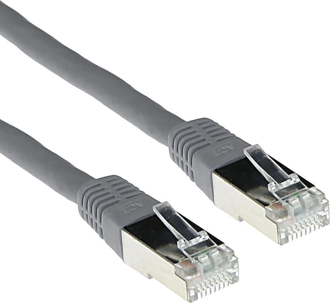 ACT Grijze 15 meter LSZH SFTP CAT6 patchkabel met RJ45 connectoren FB9015
