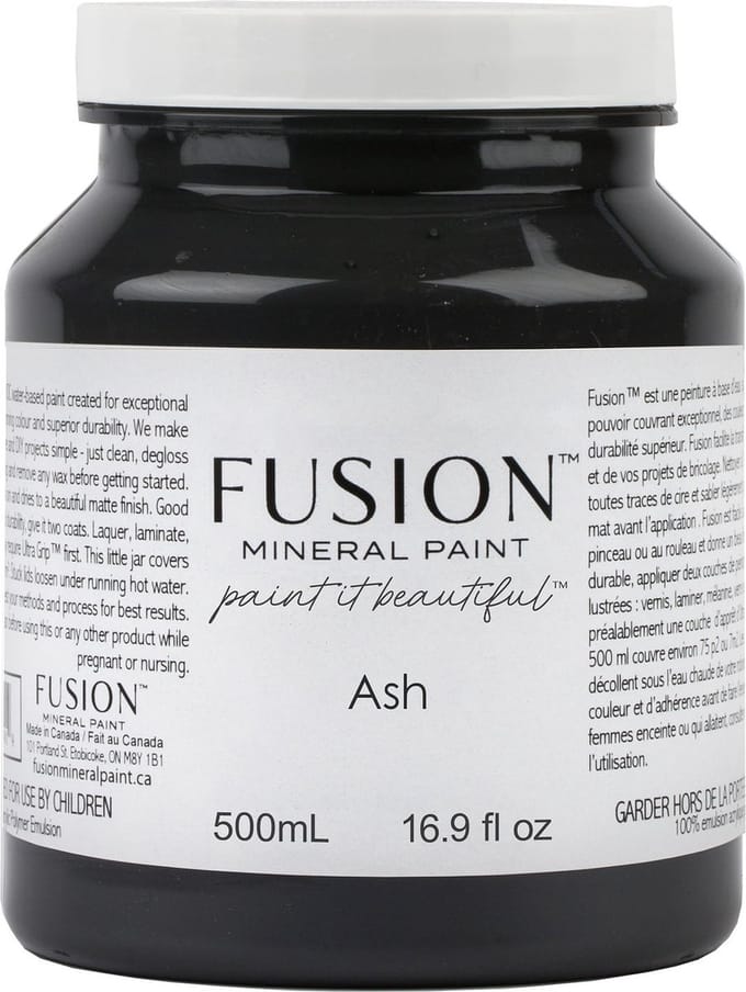 Fusion Mineral paint - meubelverf - antraciet - acrylverf - Ash - 500 ml