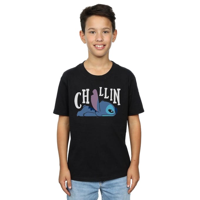 Disney Jongens Lilo en Stitch Chillin T-shirt (Zwart)
