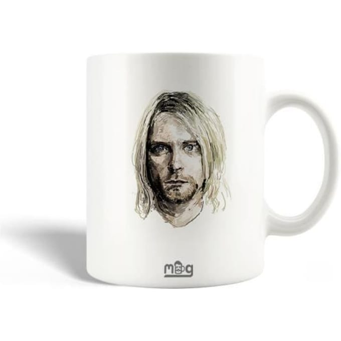 Mug en Céramique - Nirvana - Kurt Cobain - 30cl - Compatible Lave-Vaisselle - Blanc