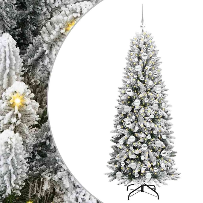 vidaXL Kunstkerstboom Wit 180 cm PVC en Plastic en Staal en PE