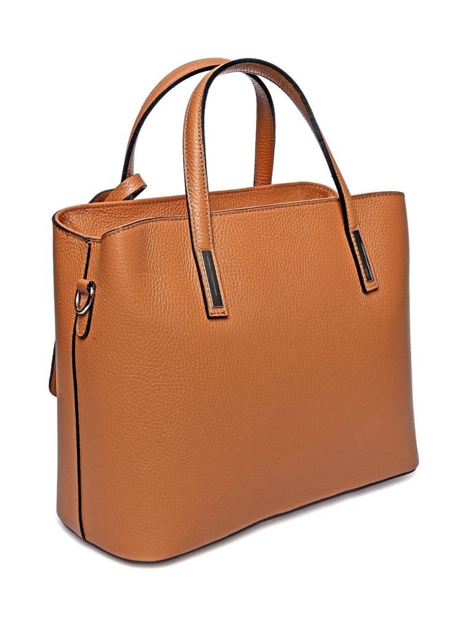 Anna Luchini Brown Rundleer Tas