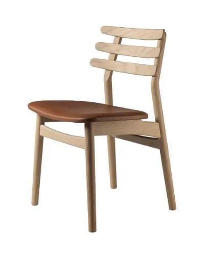 FDB Møbler J48 Stoel bekleed - FDBMoeblerLederCognac(SevillaSV4003)