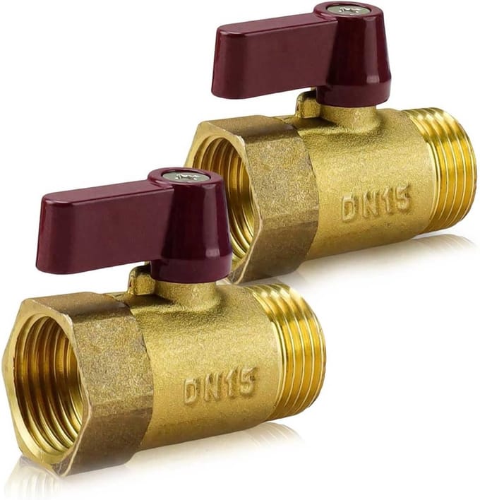 Rechte kraan DN15 – 2 stuks messing kogelkraan, waterdicht, voor keuken, badkamer, WC