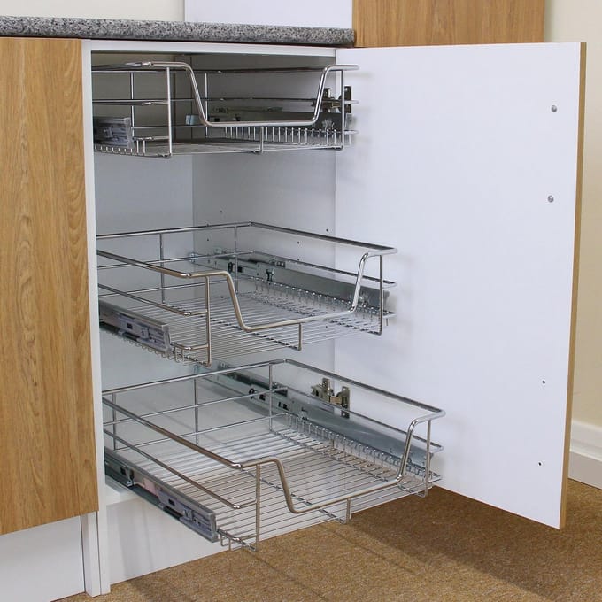 Telescopische schuiflade - roestvrijstaal - 40 cm - soft-close