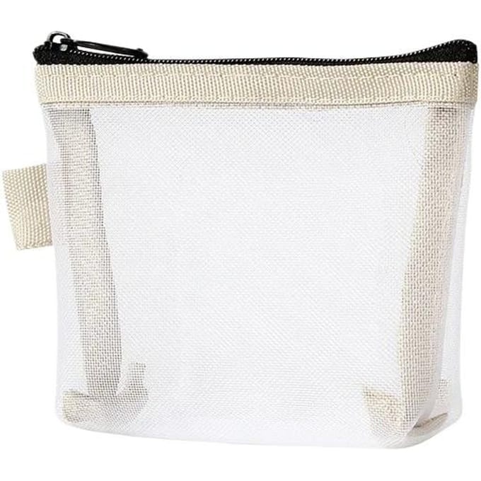 Trousse de rangement transparente en maille pour rouge à lèvres, mini trousse de maquillage, étui à clés, écouteurs, ligne de données, porte-cartes jaune