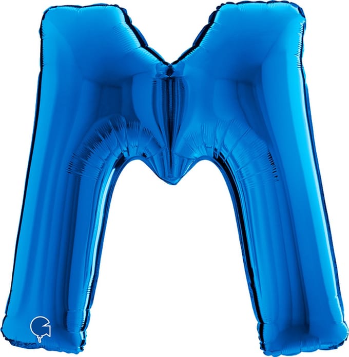Folieballon 100cm letter M blauw