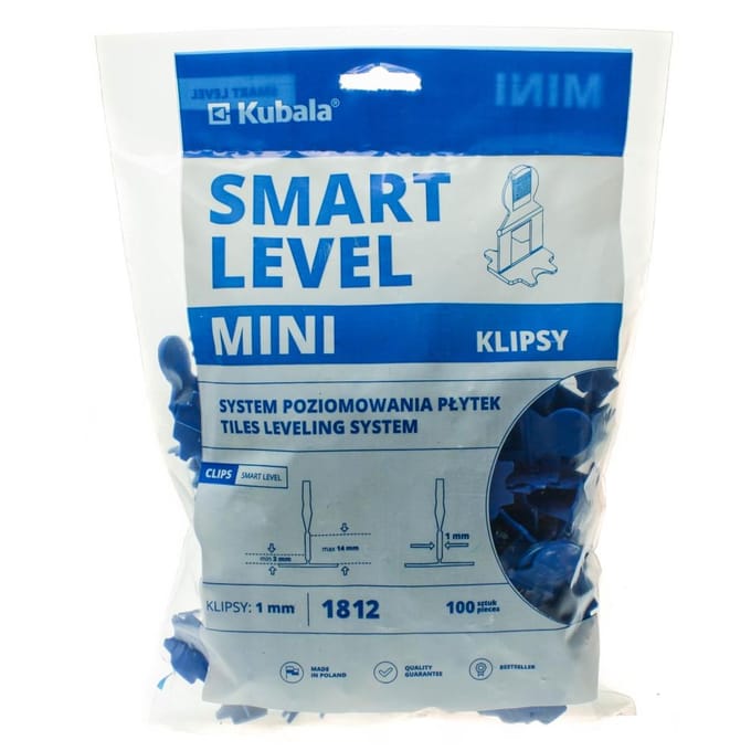Kubala 1812 - Tegelnivellering Systeem - 1mm Clips - 100 stuks - Smart Level Mini