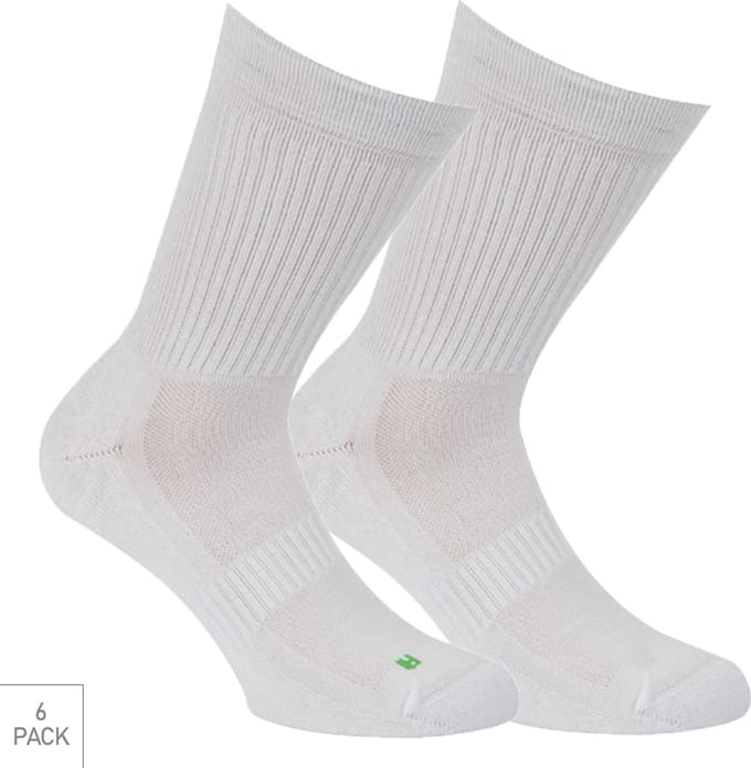 Boru Bamboo - 6-Pack - Sportsokken - Bamboe - Antibacterieel - Heren / Dames - wit - 35-38 - 2330