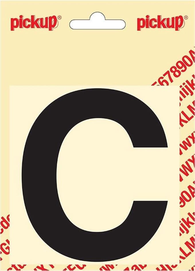 Pickup plakletter Helvetica 100 mm - zwart C