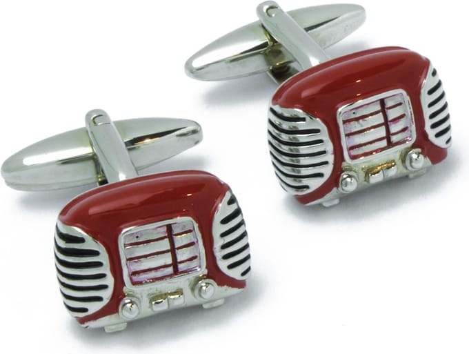 Manchetknopen - Radiotoestel Rood Retro Vintage