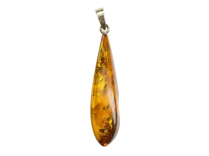 Zilveren hanger Amber / Barnsteen 925 zilver