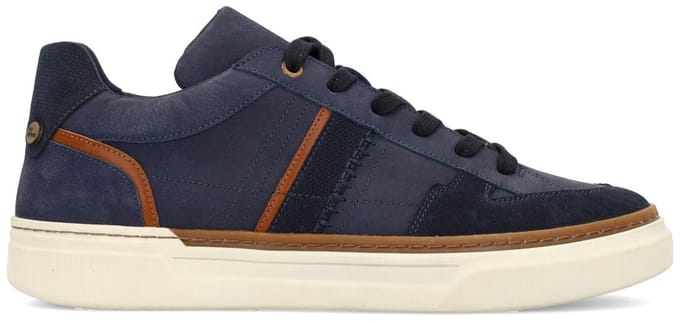 No Stress - Heren - Blauwe nubuck sneakers - Maat 43