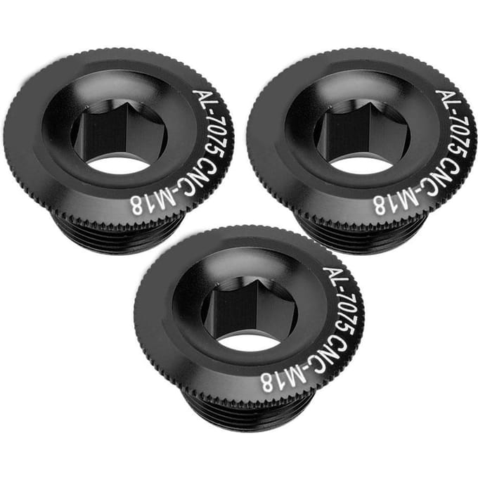 3 Stuks 18mm Aluminiumlegering Fietsas As Schroef Moer Accessoire Fiets Crankdeksel(zwart) gray