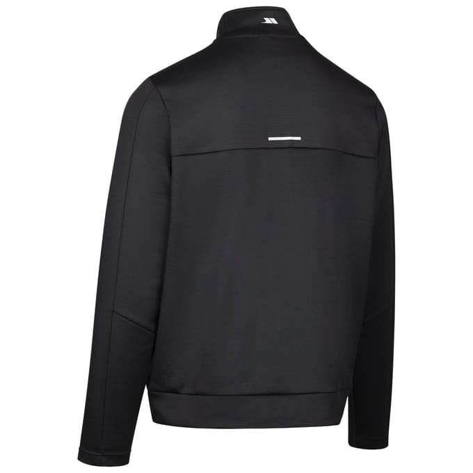 Trespass Heren Jay Quarter Zip Top met lange mouwen (Zwart)