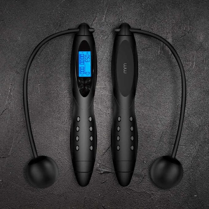 MikaMax Wireless Jumping Rope - Touwloos Springtouw met Teller, Calorie Tracker en Echt Touw