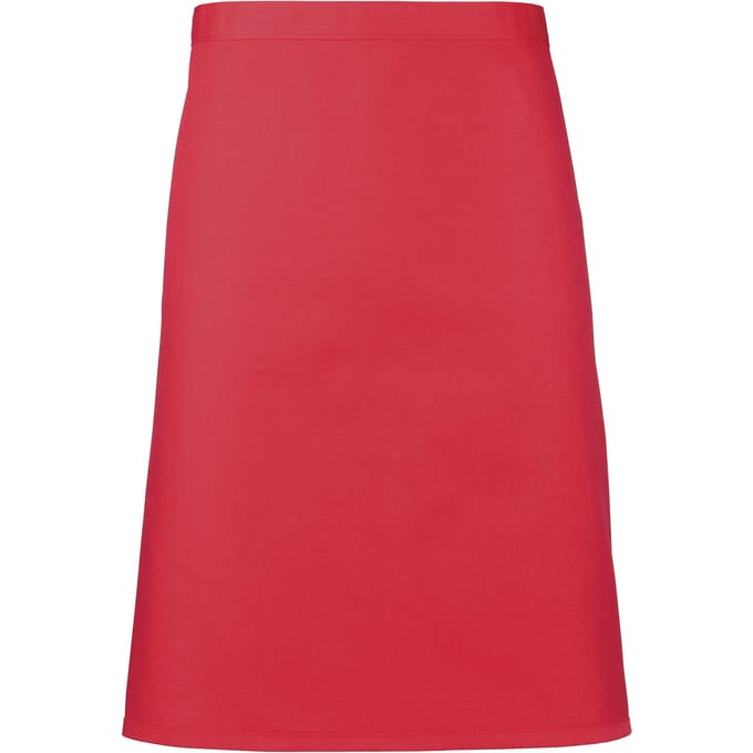 Premier Dames/Dames Mid-Length Apron (Pakket van 2) (Aardbeienrood)