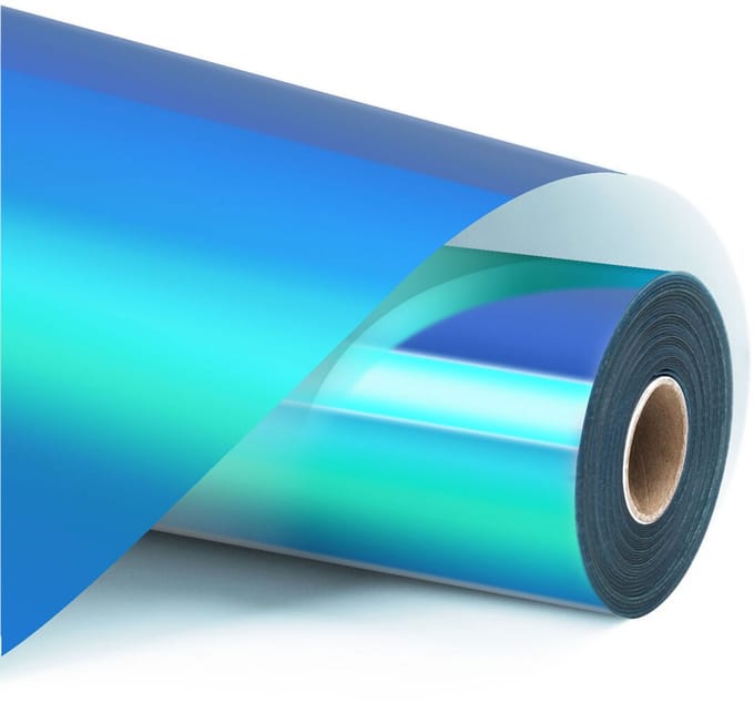 LOKLiK Permanent Adhesive Vinyl Holographic - Aqua Blue - 30.5 x 90 cm