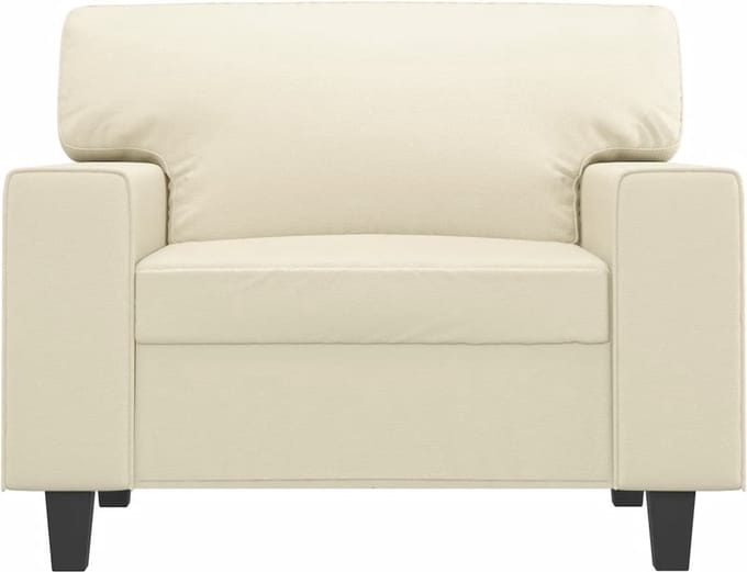 vidaXL - Fauteuil - 60 - cm - kunstleer - crèmekleurig