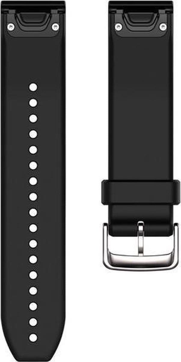 Garmin QuickFit Leren Horlogebandje - 22mm Polsbandje - Wearablebandje - Zwart Leer