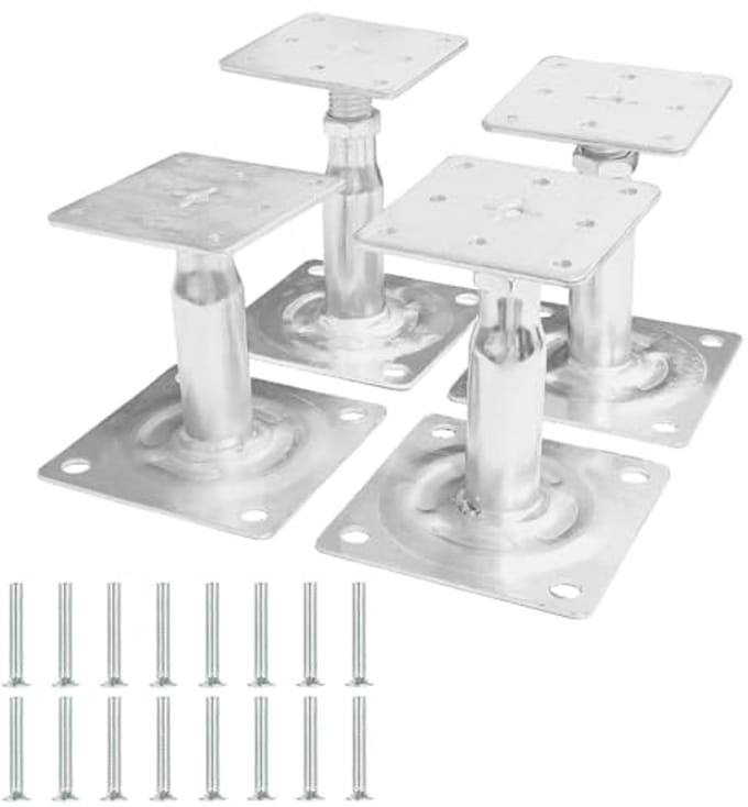 Verstelbare paaldragers voor hekken en pergola's - 100-140 mm - Set van 4