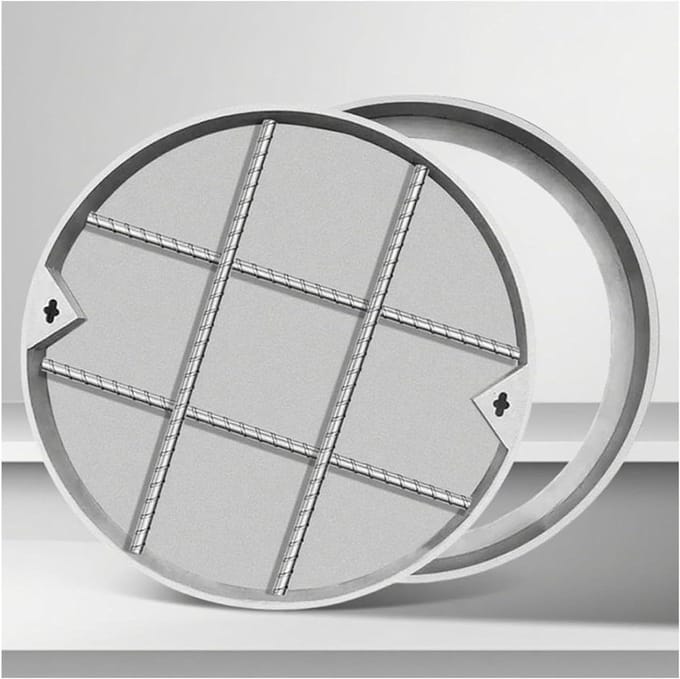 Putdeksel RVS - Afvoerdeksel Buiten - Opritten Beveiligen - Zware Belasting Capaciteit - 40cm Diameter - Zilver