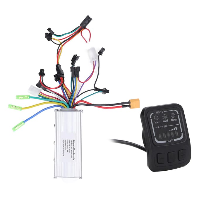 Elektrische Fiets Controller 36V 48V 500W Scooter Motor Controller met G20 Display Paneel Set Kit white