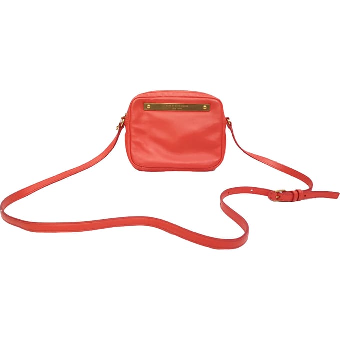Marc by Marc Jacobs schoudertas met logo-plaatje in oranje leer