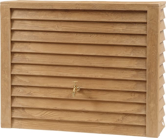 Luxe Houtlook Regenton - 350 liter - Muur Regenton - Blank - Muurtank - Bewatering
