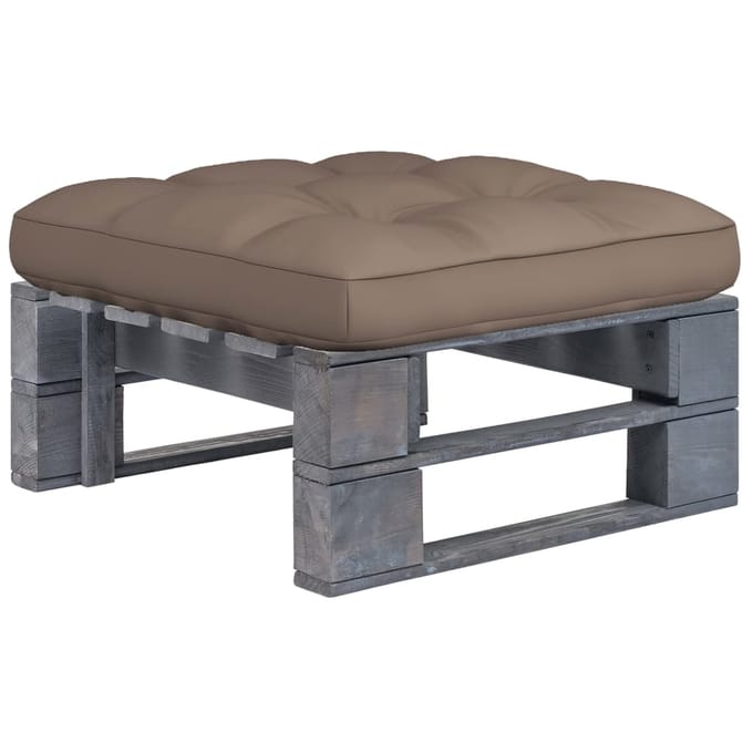 vidaXL - Tuinhocker - pallet - geïmpregneerd - grenenhout - grijs