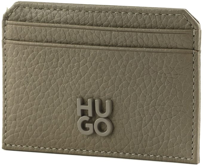 HUGO Leren Kaarthouder Nesh Cardcase Taupe