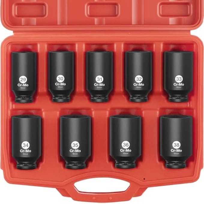 9-delige 1/2 inch Impact Socket Set 29-38MM