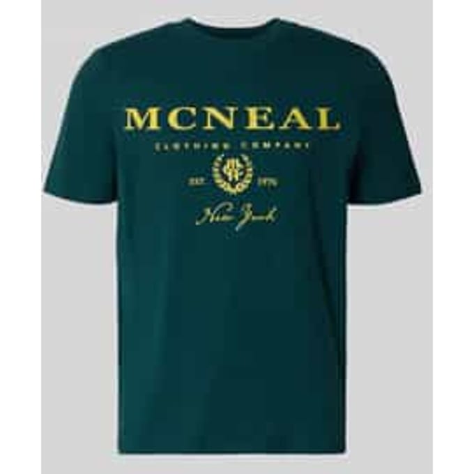 T-shirt met labelprint en ronde hals