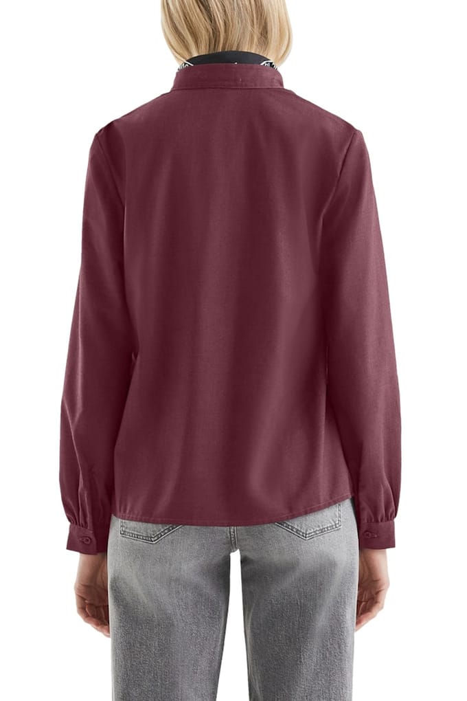 s.Oliver -qs Blouses Burgundy Größe: 44 | Longsleeves Outlet | Damen | Braun