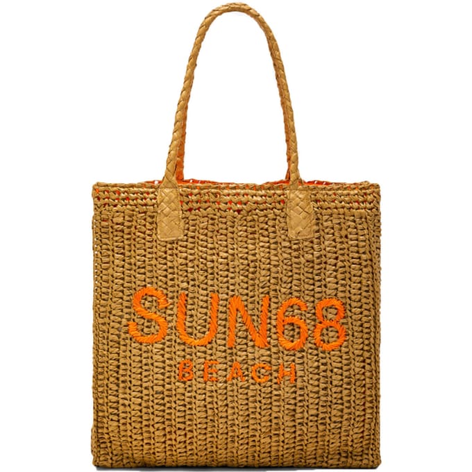 Sun68 Beach - Big Bag Rafia 1864 Zand/oranje X33208