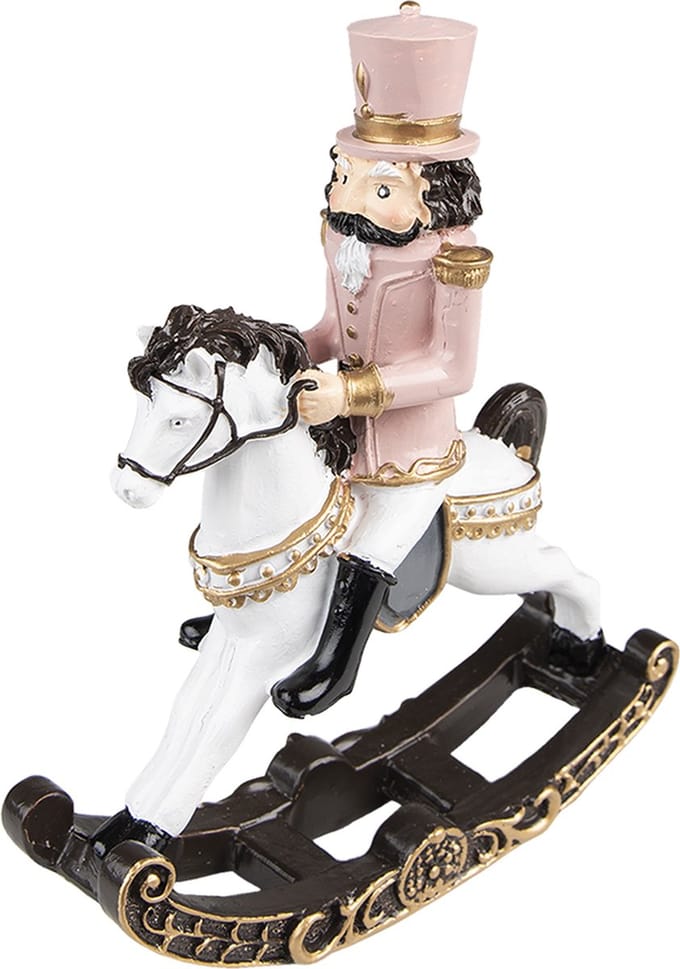 Clayre & Eef Kerstdecoratie Notenkraker 18 cm Roze Kunststof