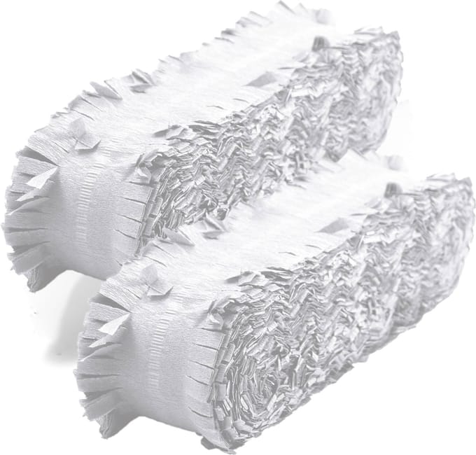 Folat Feest/verjaardag versiering - 2x - crepe slingers - wit - 24 meter - papier - feestartikelen