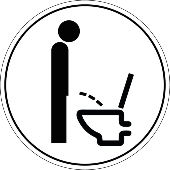 Staand plassen toegestaan sticker 100 mm