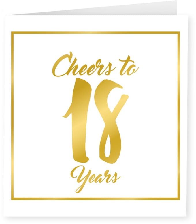 Gold white cards - 18 years