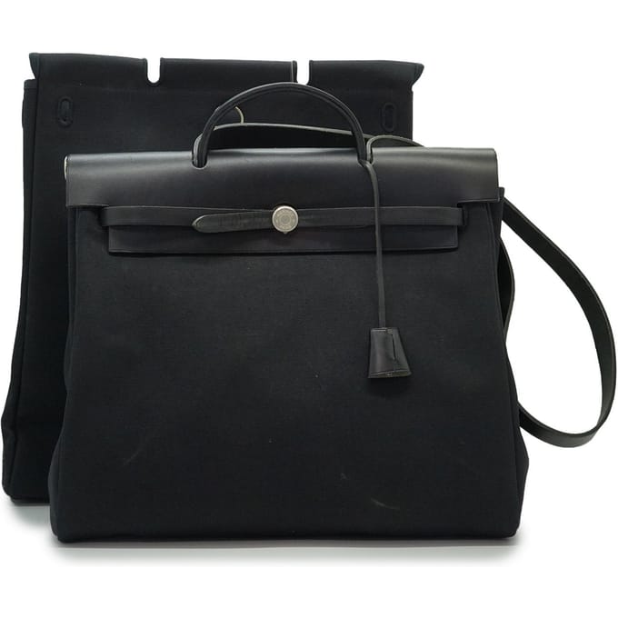 Hermes Vintage stoffen schoudertas Herbag